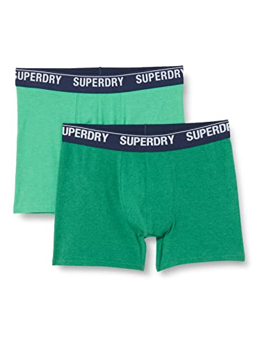 Superdry Mens Multi Double Pack Boxer Shorts, Oregon/Bright Green, Large von Superdry