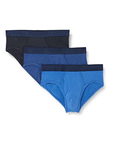 Superdry Mens Multi Triple Pack Briefs, Navy/Bright Blue/Mazarine, Large von Superdry