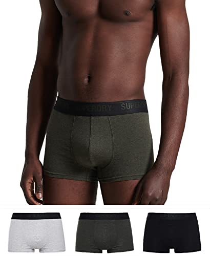 Superdry Mens Multi Triple Pack Trunks, Black/Olive/Grey, Small von Superdry