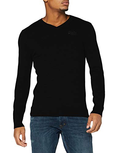 Superdry Mens ORANGE Label VEE Neck Pullover Sweater, Black, XXX-Large von Superdry