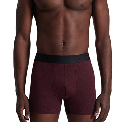 Superdry Mens Offset Double Pack Boxer Shorts, Navy/Burgundy, XX-Large von Superdry