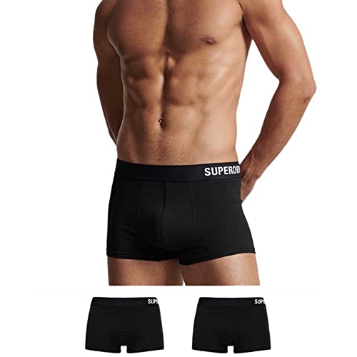 Superdry Mens Offset Double Pack Trunks, Black/Black Optic, XX-Large von Superdry