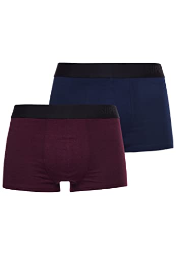 Superdry Mens Offset Double Pack Trunks, Navy/Burgundy, X-Large von Superdry