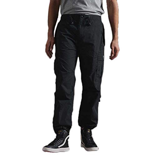 Superdry Mens Parachute Grip Casual Pants, Black, 32 von Superdry