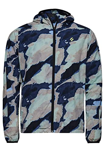 Superdry Mens Run Jacket Regenjacke, Abstract Camo, 2XL von Superdry