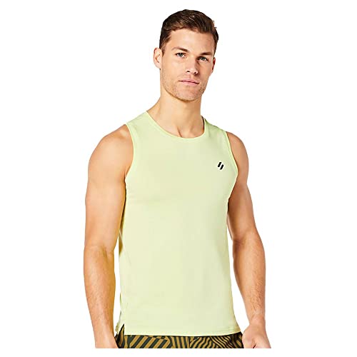 Superdry Mens Run Vest T-Shirt, Lime Yellow, XX-Large von Superdry