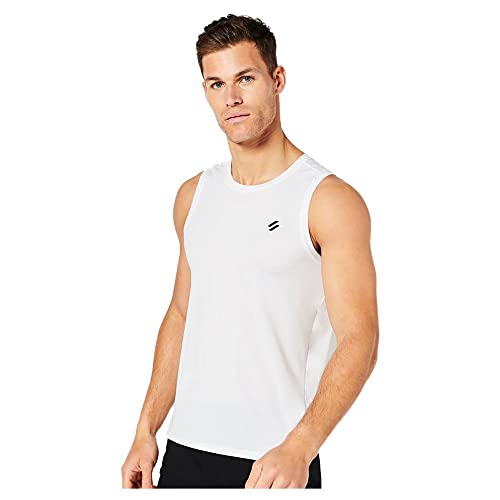 Superdry Mens Run Vest T-Shirt, White, XX-Large von Superdry