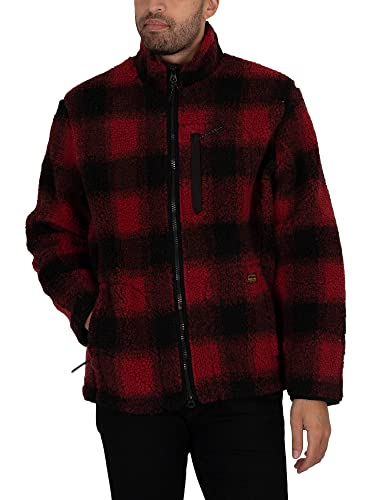 Superdry Mens Sherpa Workwear Jacket, Black/Red, X-Large von Superdry