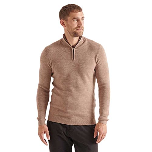 Superdry Mens Studios Merino Henley, Camel Marl, XX-Large von Superdry