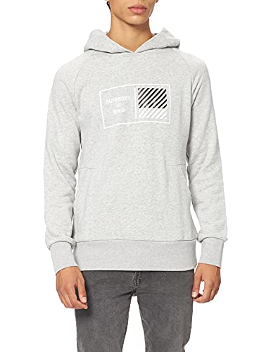 Superdry Mens Train CORE Hood Hooded Sweatshirt, Grey Marl, Medium von Superdry