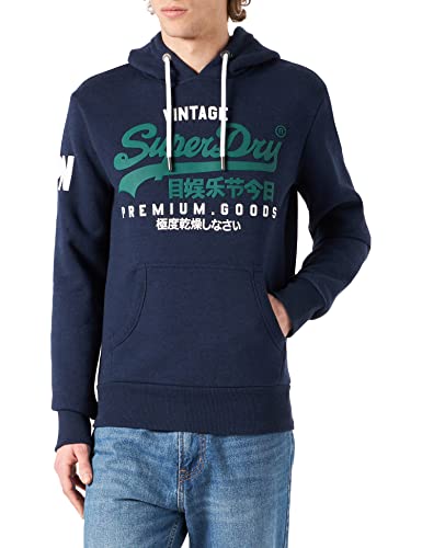 Superdry Mens VL NS Hood Hooded Sweatshirt, Midnight Blue Grit, L von Superdry