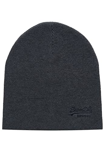 Superdry Mens Vintage Logo Classic Beanie Hat, Rich Charcoal Marl, One Size von Superdry