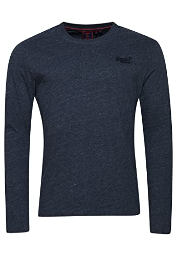 Superdry Mens Vintage Logo EMB L/S TOP T-Shirt, Navy Marl, X-Large von Superdry