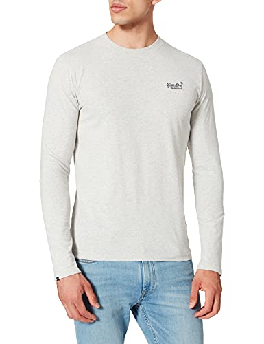 Superdry Mens Vintage Logo EMB LS TOP Shirt, Glacier Grey Marl, L von Superdry