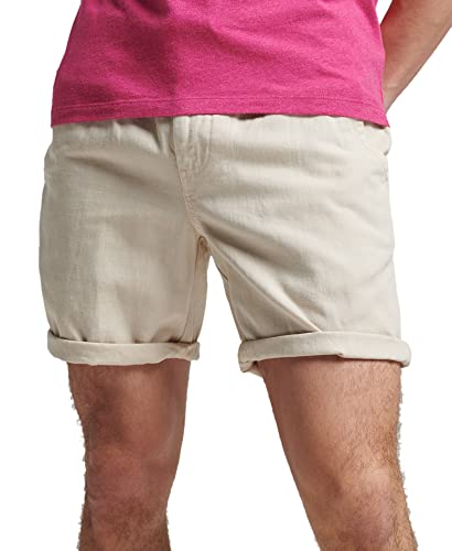 Superdry Mens Vintage Overdyed Lässige Shorts, Oatmeal, Small von Superdry