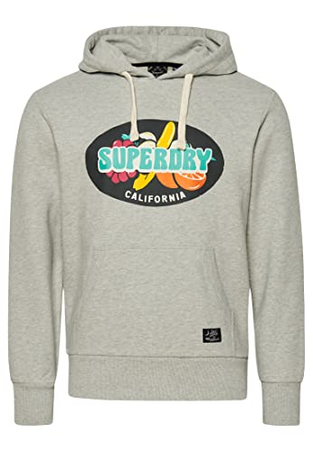 Superdry Mens Vintage SURF Ranchero Hood Kapuzenpullover, Light Grey Marl, L von Superdry