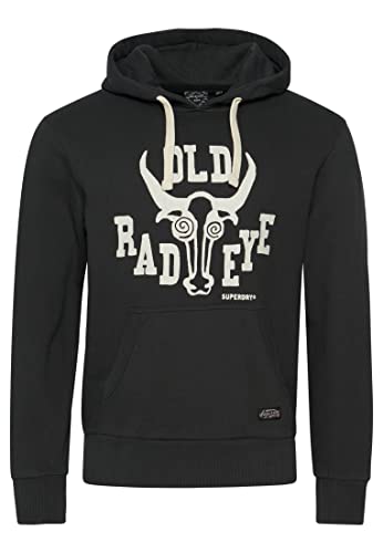 Superdry Mens Vintage SURF Ranchero Hood Kapuzenpullover, Washed Black, L von Superdry