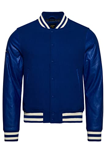 Superdry Mens Vintage Varsity Bomber Jacke, Regal Blue, 2XL von Superdry