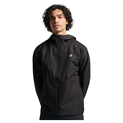 Superdry Mens Waterproof Jacket Regenjacke, Black, M von Superdry