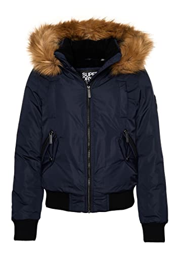 Superdry Damen Bomberjacke aus Mikrofaser Marineblau 40 von Superdry