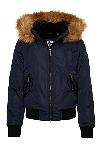 Superdry Damen Bomberjacke aus Mikrofaser Marineblau 38 von Superdry