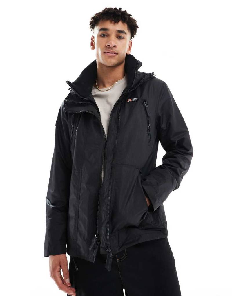 Superdry - Mountain - Windjacke in Schwarz mit Kapuze von Superdry