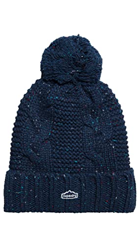 Superdry Damen Vintage Cable Beanie Baskenmütze, Azul Oscuro, One Size Superdry Damen Vintage Cable Beanie Baskenmütze, Azul Oscuro, One Size von Superdry