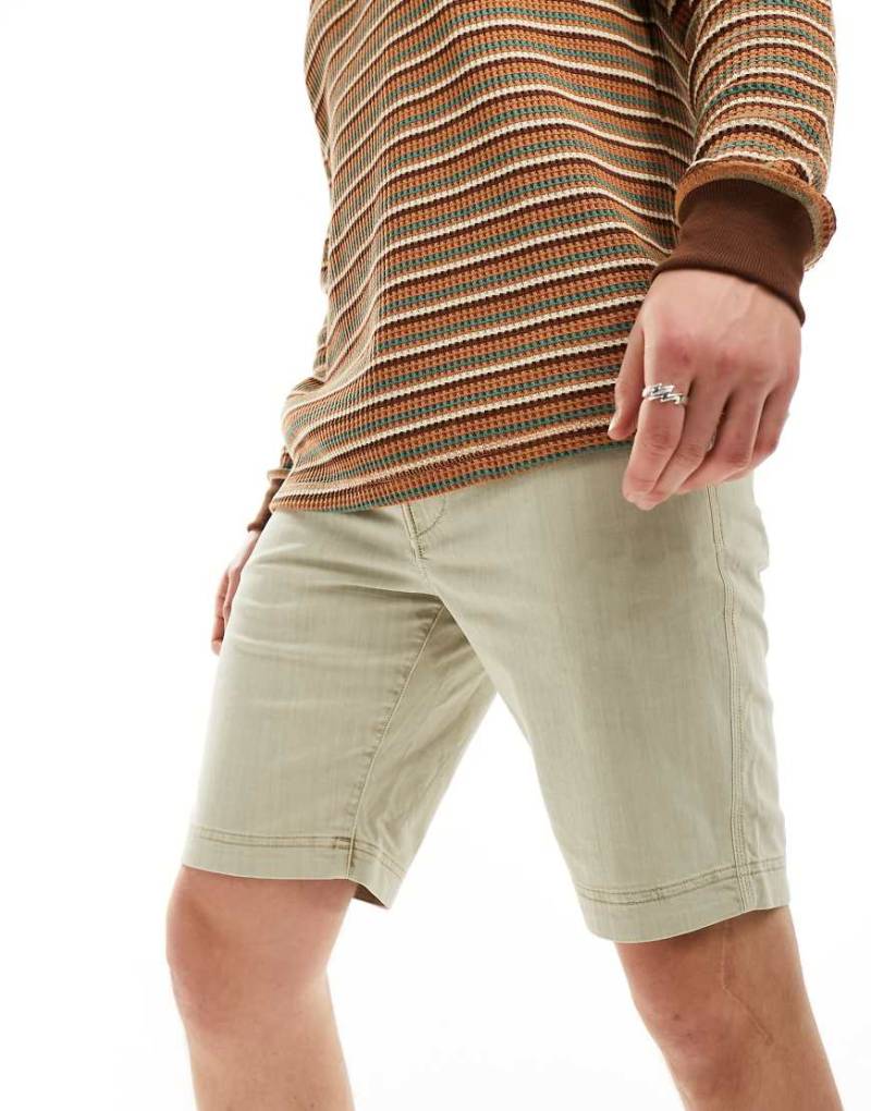 Superdry - Officer - Chino-Shorts in Chateau-Grau-Neutral von Superdry