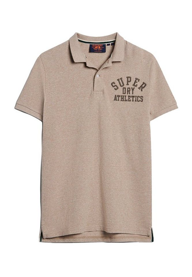 Superdry Poloshirt Superdry Herren Polo APPLIQUE CLASSIC FIT POLO Tan Brown Fleck Marl von Superdry