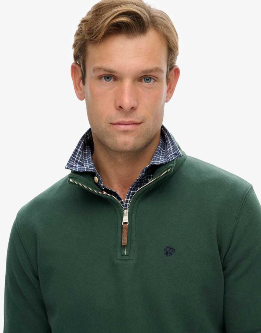 Superdry - Preppy - Pullover in Emaillegrün mit kurzem Reißverschluss von Superdry