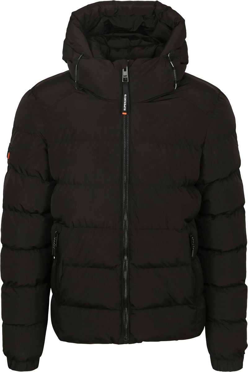 Superdry Pufferjacke Hooded Schwarz - Größe L von Superdry