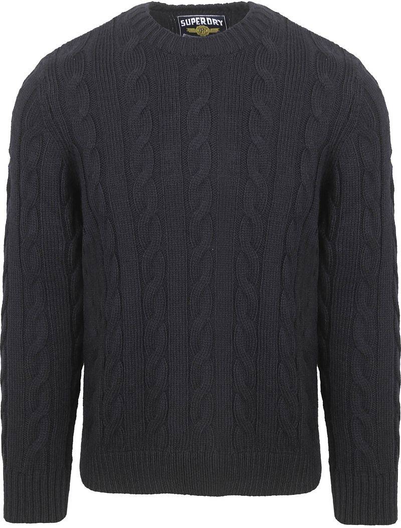 Superdry Pullover Jacob Cable Navy - Größe L von Superdry