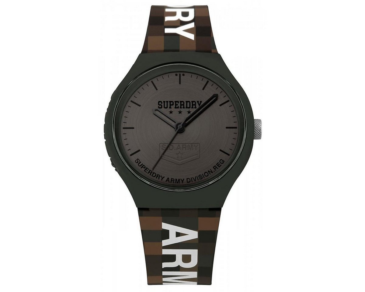 Superdry Quarzuhr, Herren Analog Quarz Uhr mit Silikon Armband SYG251E von Superdry