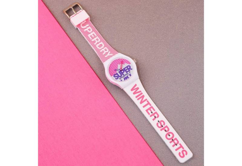 Superdry Quarzuhr Superdry Damen Analog Quarz Uhr mit Silikon Armband SYL255WP, Superdry Damen Analog Quarz Uhr mit Silikon Armband SYL255WP von Superdry