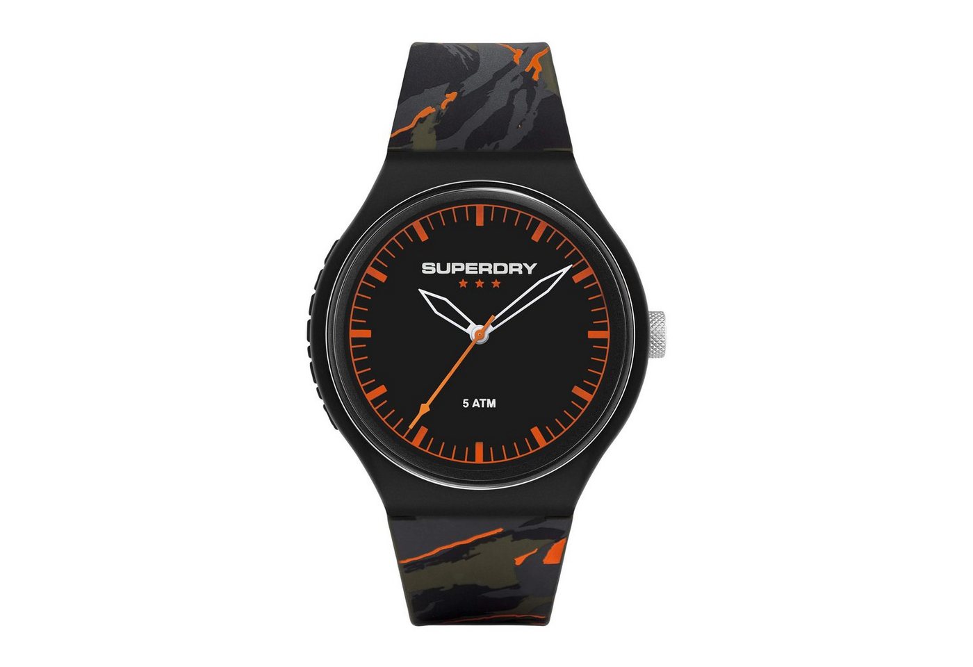 Superdry Quarzuhr, Superdry Herren Analog Quarz Uhr mit Silicone Armband SYG270BO von Superdry