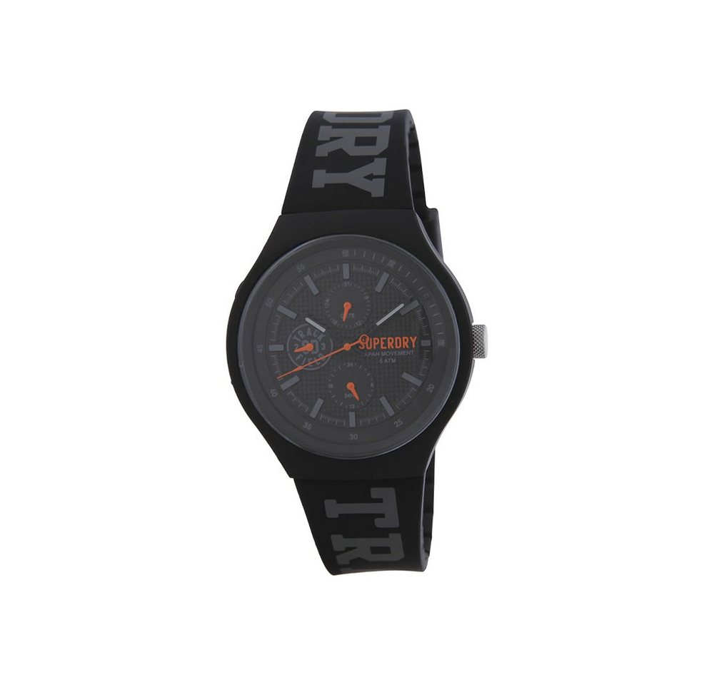 Superdry Quarzuhr, Superdry Herren Analog Quarz Uhr mit Silikon Armband SYG188BB von Superdry