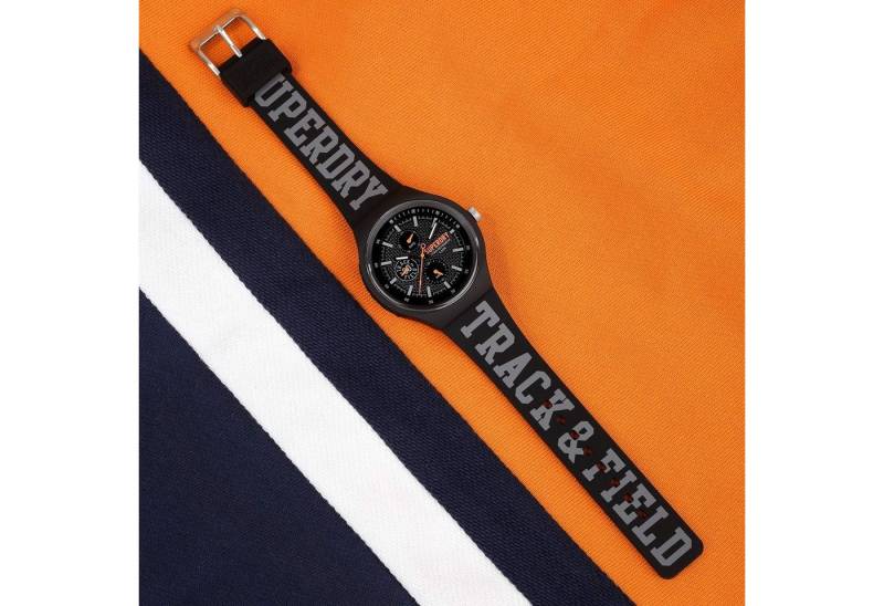 Superdry Quarzuhr, Superdry Herren Analog Quarz Uhr mit Silikon Armband SYG188BB von Superdry