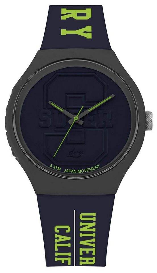 Superdry Quarzuhr, Superdry Herren Analog Quarz Uhr mit Silikon Armband SYG240UN von Superdry