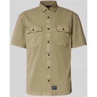 Superdry Regular Fit Freizeithemd mit 1/2-Arm Modell 'Military' in Camel, Größe XXL von Superdry