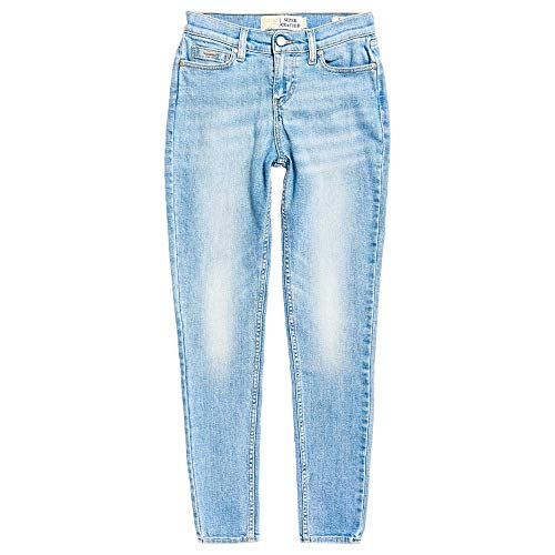 Superdry Damen Super Crafted Röhrenjeans mit mittlerer Leibhöhe Kristall Himmelblau 27/30 von Superdry