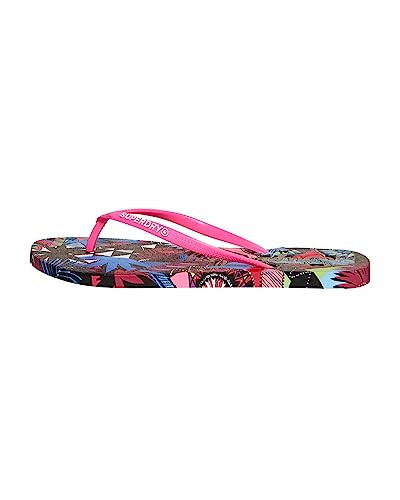 Superdry SUPER SLEEK AOP FLIP FLOP, Damen Zehentrenner, Mehrfarbig (Crazy Tropical J2g), 36/37 EU von Superdry