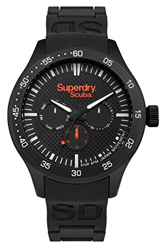 Superdry Herren Analog Quarz Uhr mit Silikon Armband SYG210BB von Superdry