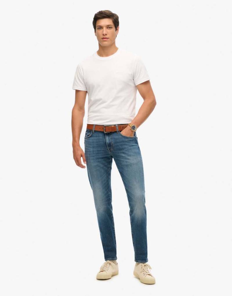 Superdry - Schmal geschnittene Vintage-Jeans aus Baumwolle in Buck Blue-Blau von Superdry