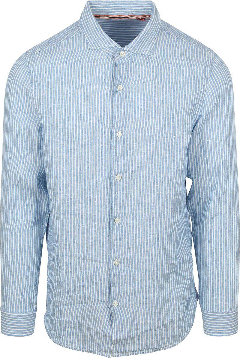 Superdry Shirt Linen Vacation Azure Blue Stripe - Größe 3XL von Superdry