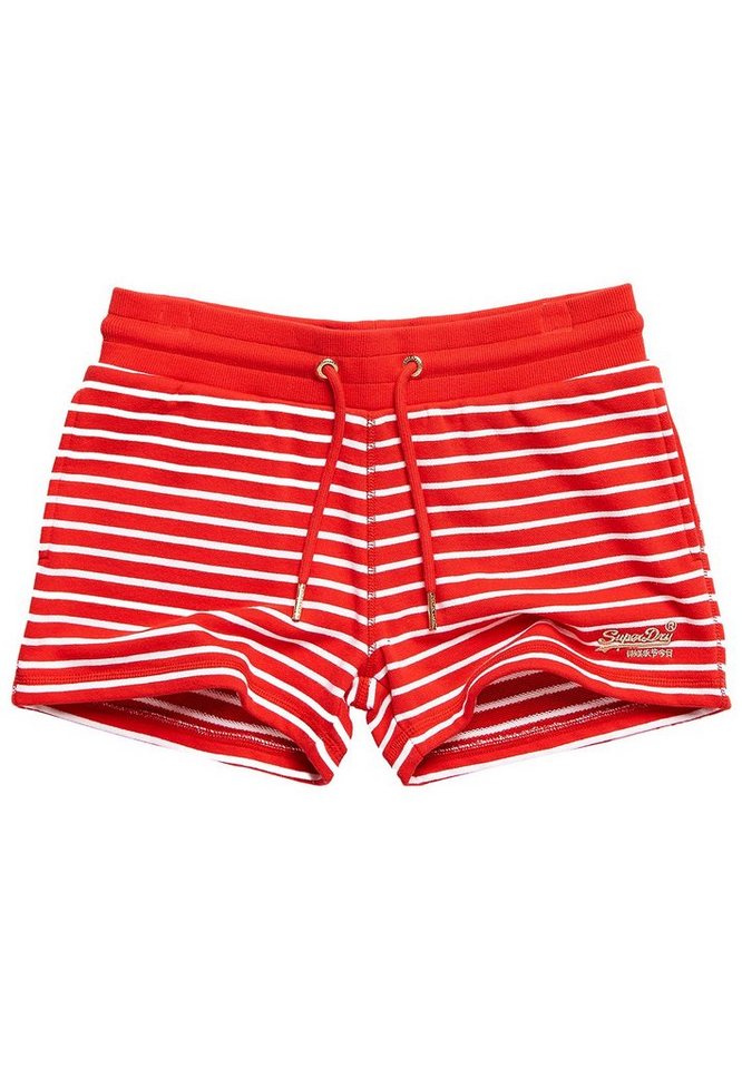 Superdry Sporthose Superdry Shorts Damen ORANGE LABEL CLASSIC SHORT Red Stripe von Superdry