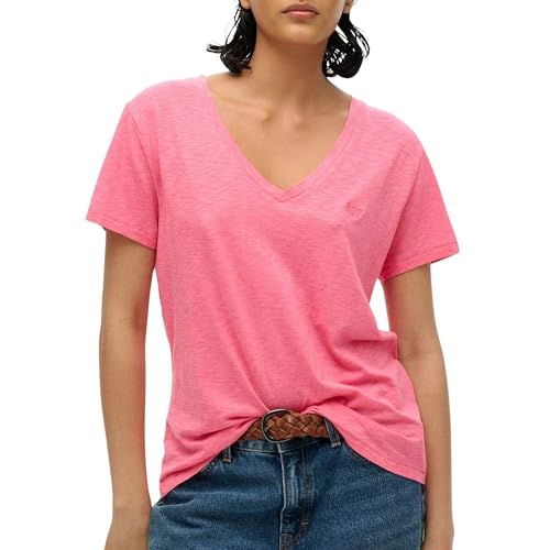 Superdry Slub Embroidered V-Neck Shirt Damen - 10 von Superdry
