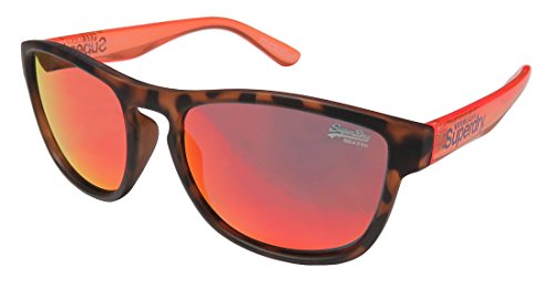 Superdry Sonnenbrille Rockstar 102 - Braun melierte Sonnenbrille aus Kunststoff mit rot orangen verspiegelten Glässern - Herrenmodell - 100% UVA & UVB Schutz von Superdry