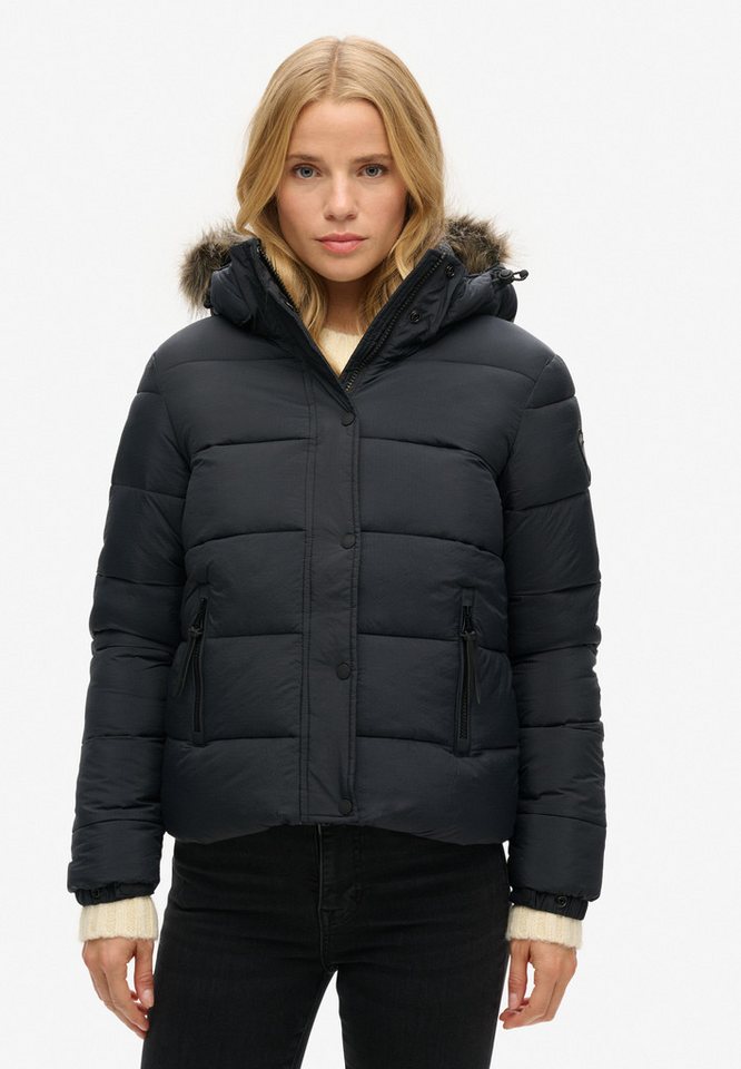 Superdry Steppjacke FAUX FUR SHORT HOOD PUFFER von Superdry