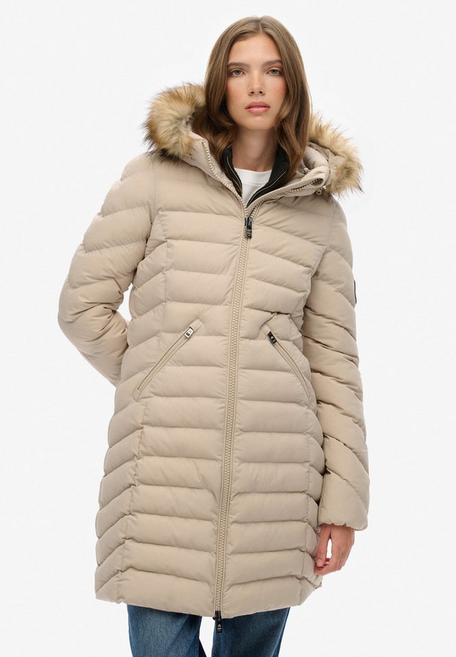 Superdry Steppjacke FUJI FAUX FUR HOOD MID LENGTH von Superdry