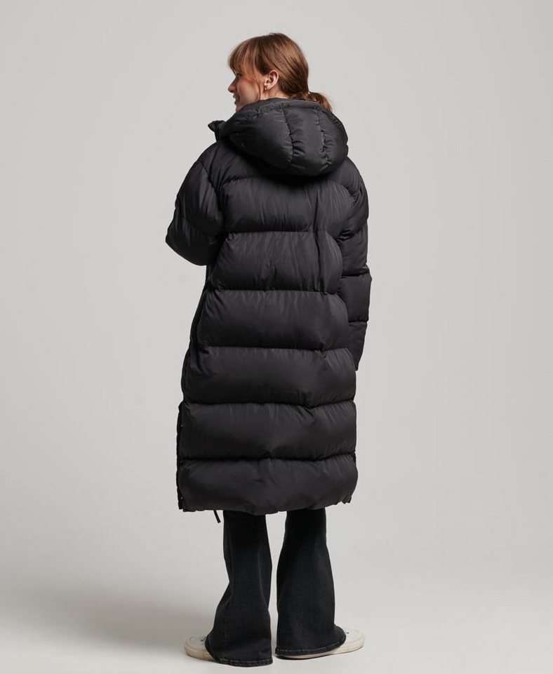 Superdry Steppmantel LONGLINE HOODED PUFFER COAT Black von Superdry